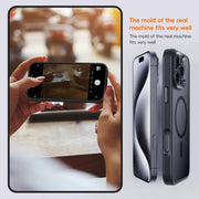 For iPhone 16 Pro Fine Hole Frosted MagSafe Magnetic Phone Case(Grey)