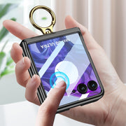 For Motorola Razr 50 GKK Integrated  Magnetic Folding Phantom Rotary Phone Case with Ring Holder(Black)