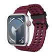 For Apple Watch Series 9 45mm Ocean Dual-Row Hole Silicone Watch Band(Wine Red) - free shipping - PMc TechLife - Order now!