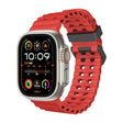 For Apple Watch Ultra 49mm Ocean Dual-Row Hole Silicone Watch Band(Red) - free shipping - PMc TechLife - Order now!