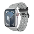 For Apple Watch SE 44mm Ocean Dual-Row Hole Silicone Watch Band(Cloudy Gray) - free shipping - PMc TechLife - Order now!