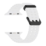 For Apple Watch Series 4 44mm Ocean Dual-Row Hole Silicone Watch Band(White)