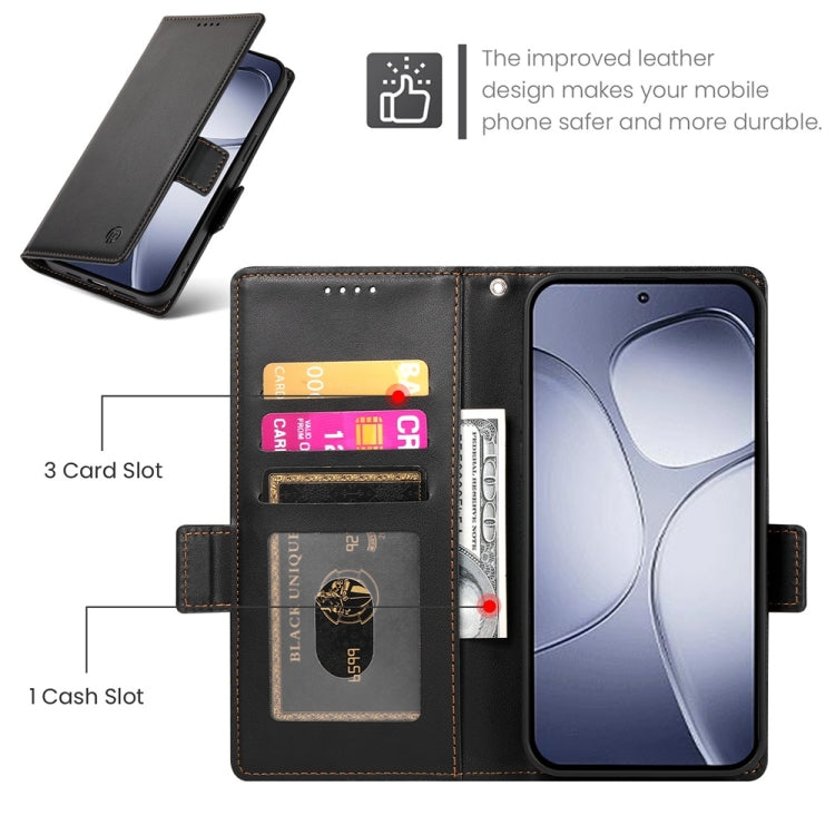 For Redmi K70 Ultra Side Buckle Magnetic Frosted Leather Phone Case(Black)