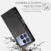 For Redmi K70 Ultra Side Buckle Magnetic Frosted Leather Phone Case(Black)