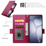 For Redmi K70 Ultra Side Buckle Magnetic Frosted Leather Phone Case(Wine Red)