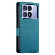 For Redmi K70 Ultra Side Buckle Magnetic Frosted Leather Phone Case(Blue)
