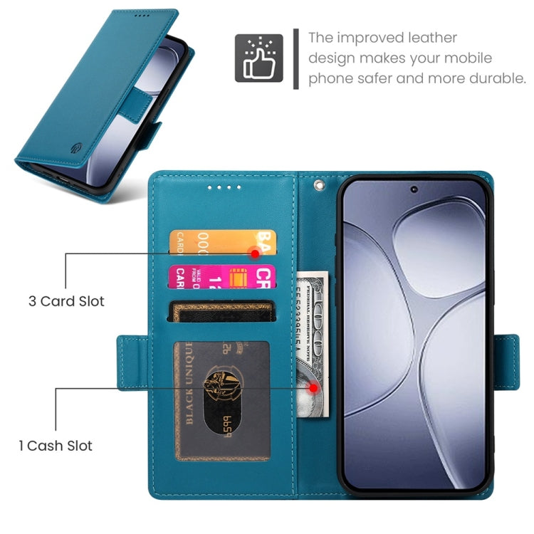 For Redmi K70 Ultra Side Buckle Magnetic Frosted Leather Phone Case(Blue)