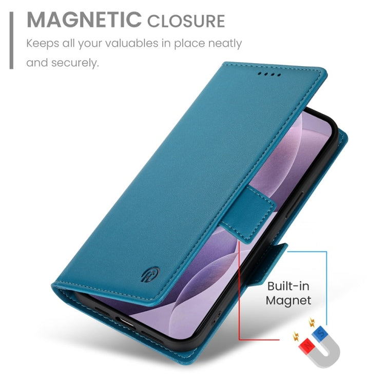 For Redmi K70 Ultra Side Buckle Magnetic Frosted Leather Phone Case(Blue)