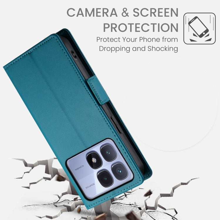 For Redmi K70 Ultra Side Buckle Magnetic Frosted Leather Phone Case(Blue)