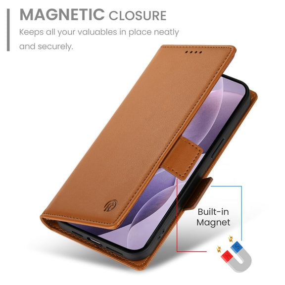 For Redmi K70 Ultra Side Buckle Magnetic Frosted Leather Phone Case(Brown)