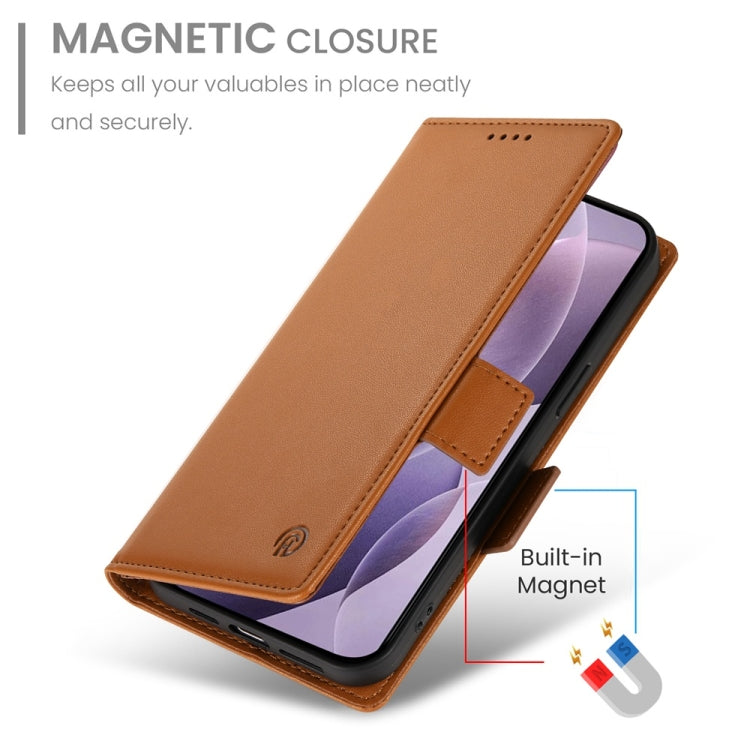 For Redmi K70 Ultra Side Buckle Magnetic Frosted Leather Phone Case(Brown)