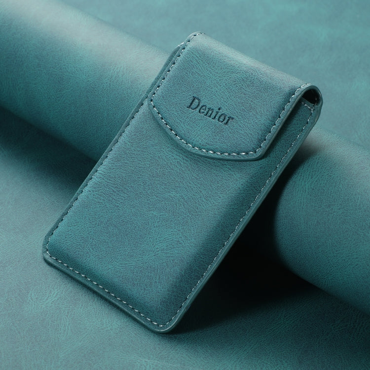 Denior V12 MagSafe Magnetic Phone PU Card Sleeve(Blue)