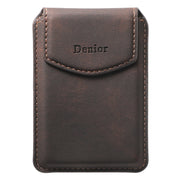 Denior V12 MagSafe Magnetic Phone PU Card Sleeve(Brown)