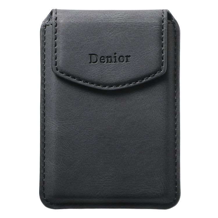 Denior V12 MagSafe Magnetic Phone PU Card Sleeve(Black)
