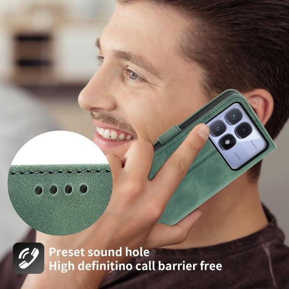 For Redmi K70 Ultra Dierfeng Dream Line TPU Hybrid PU Leather Phone Case(Green)