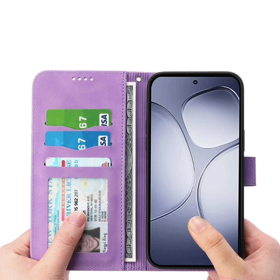 For Redmi K70 Ultra Dierfeng Dream Line TPU + PU Leather Phone Case(Purple)