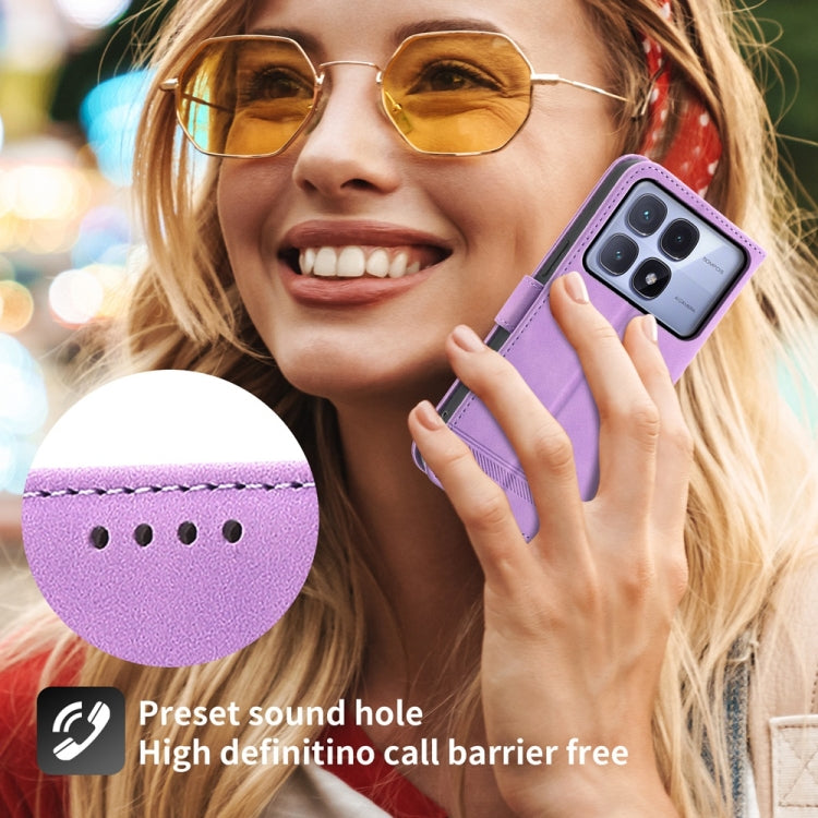 For Redmi K70 Ultra Dierfeng Dream Line TPU + PU Leather Phone Case(Purple)