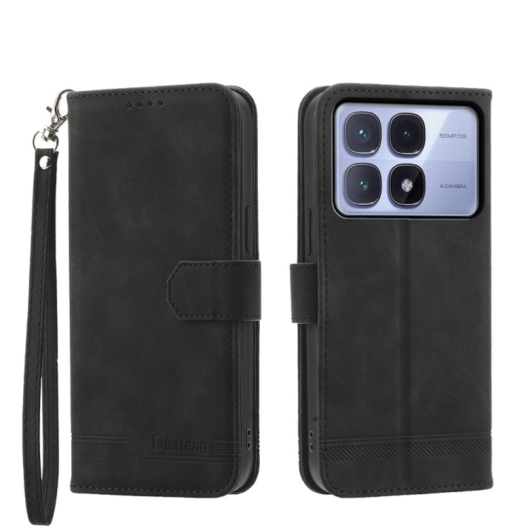 For Redmi K70 Ultra Dierfeng Dream Line TPU Hybrid PU Leather Phone Case(Black)