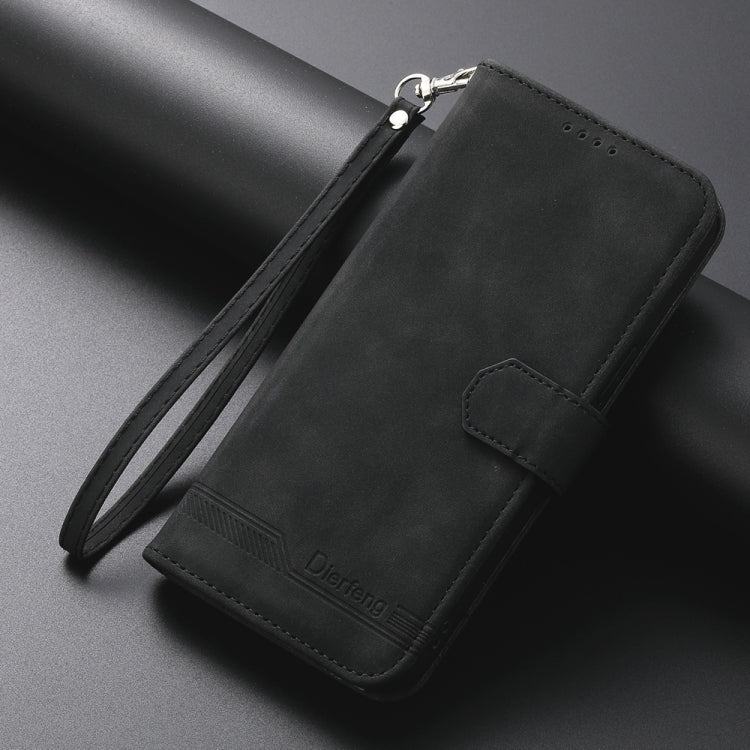 For Redmi K70 Ultra Dierfeng Dream Line TPU Hybrid PU Leather Phone Case(Black)