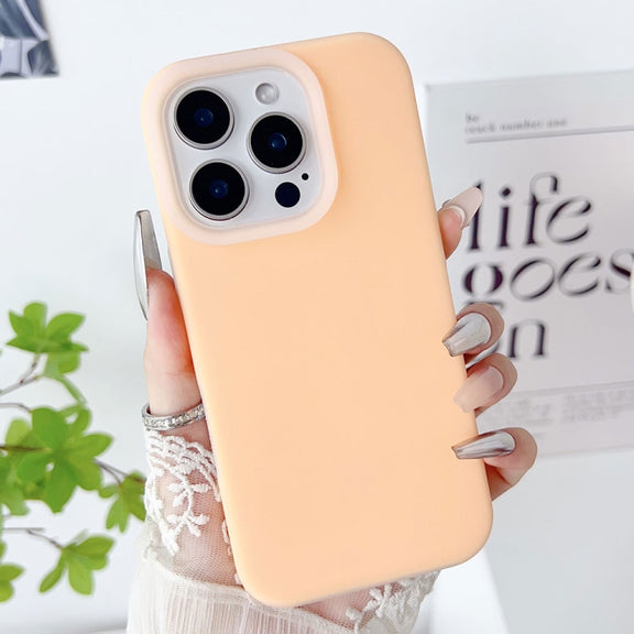 For iPhone 16 Pro PC Hybrid Liquid Silicone Jelly Phone Case(Orange)