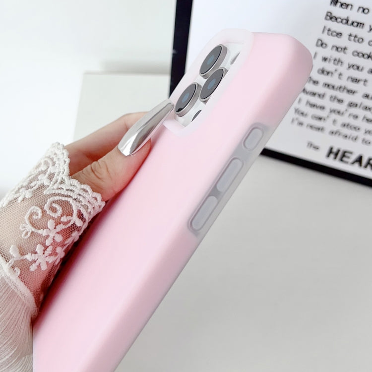 For iPhone 16 PC Hybrid Liquid Silicone Jelly Phone Case(White)