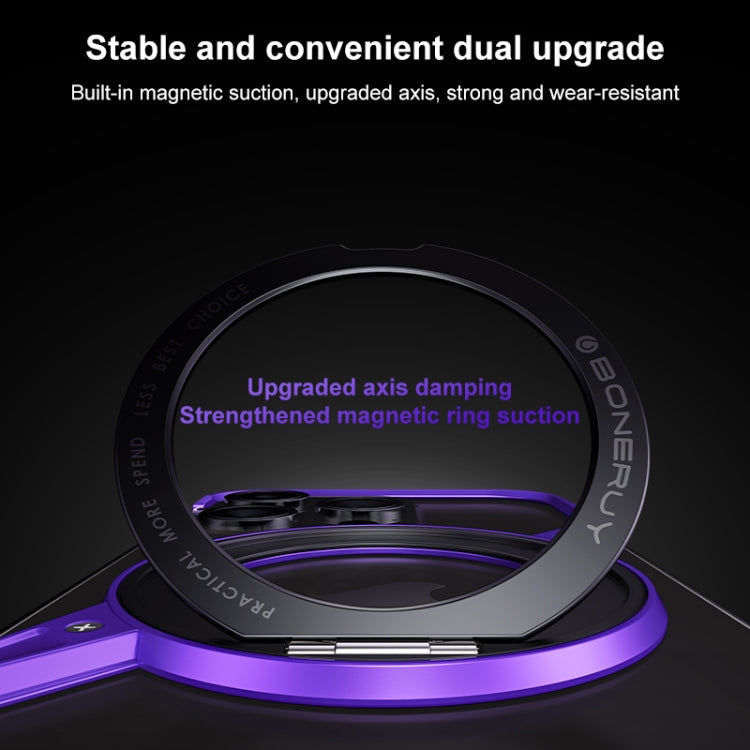 For iPhone 16 Pro Max Frameless Rotation Holder Magsafe Metal Phone Case(Space Gray)