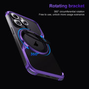 For iPhone 14 Pro Frameless Rotation Holder Magsafe Metal Phone Case(Space Gray)
