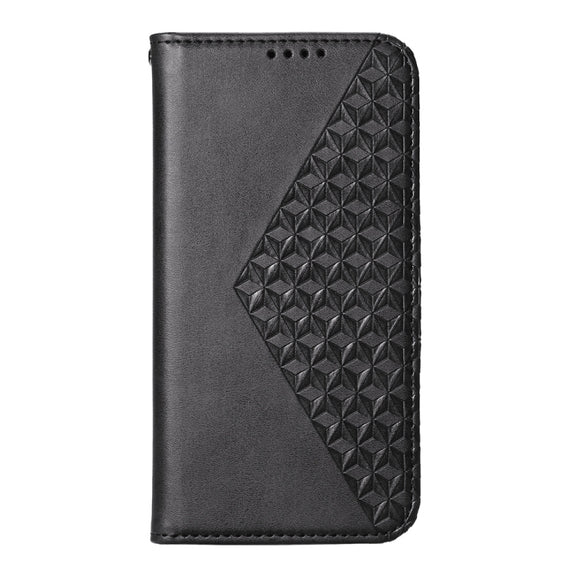For Redmi K70 Ultra Cubic Grid Calf Texture Magnetic Leather Phone Case(Black)