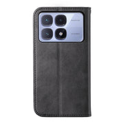 For Redmi K70 Ultra Cubic Grid Calf Texture Magnetic Leather Phone Case(Black)