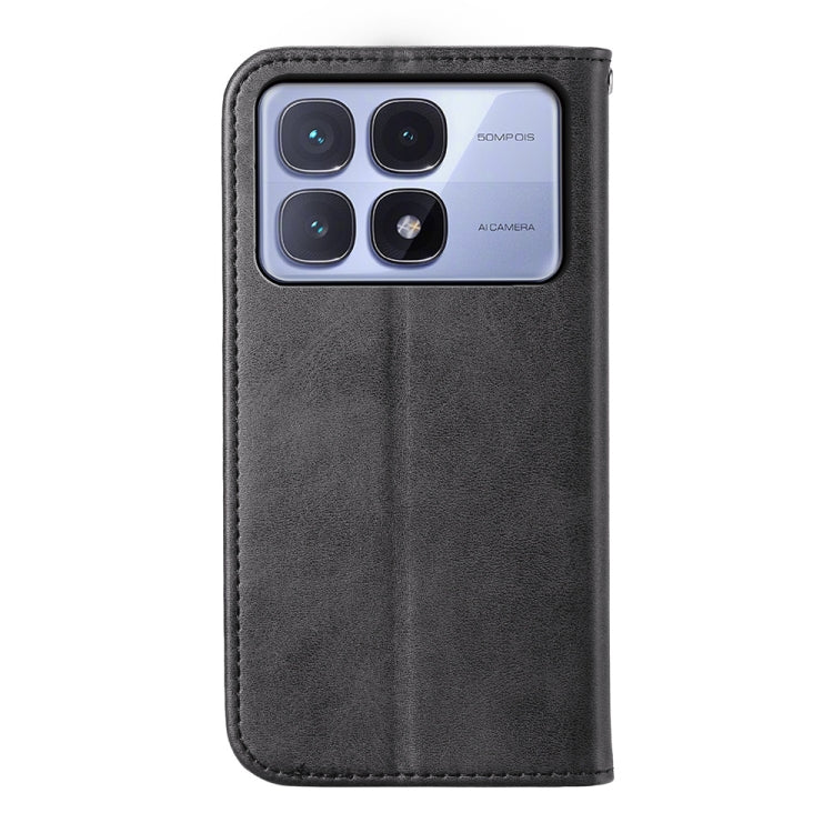 For Redmi K70 Ultra Cubic Grid Calf Texture Magnetic Leather Phone Case(Black)