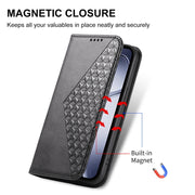For Redmi K70 Ultra Cubic Grid Calf Texture Magnetic Leather Phone Case(Black)