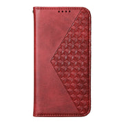 For Redmi K70 Ultra Cubic Grid Calf Texture Magnetic Leather Phone Case(Red)