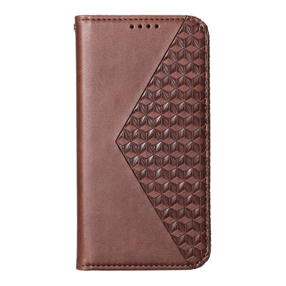 For Redmi K70 Ultra Cubic Grid Calf Texture Magnetic Leather Phone Case(Brown)