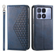 For Redmi K70 Ultra Cubic Grid Calf Texture Magnetic Leather Phone Case(Blue) - Xiaomi Cases by PMC Jewellery | Online Shopping South Africa | PMC Jewellery | Buy Now Pay Later Mobicred