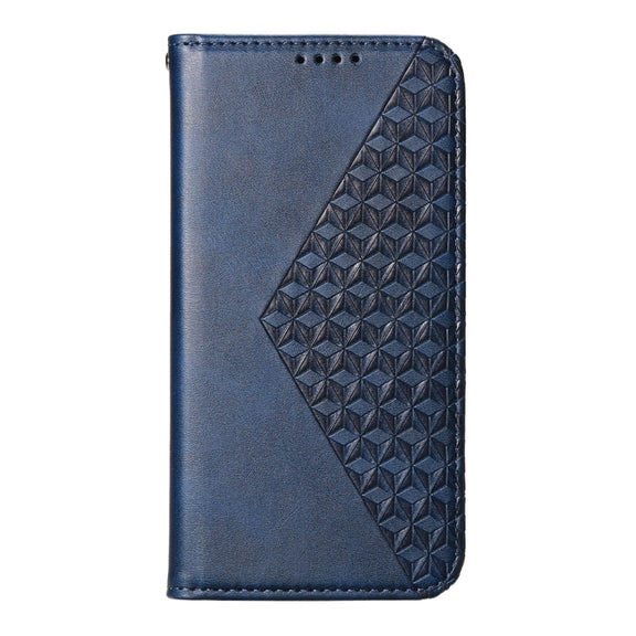 For Redmi K70 Ultra Cubic Grid Calf Texture Magnetic Leather Phone Case(Blue)