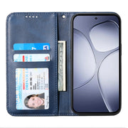 For Redmi K70 Ultra Cubic Grid Calf Texture Magnetic Leather Phone Case(Blue)