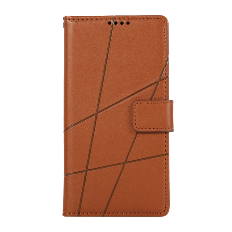 For Redmi K70 Ultra PU Genuine Leather Texture Embossed Line Phone Case(Brown)