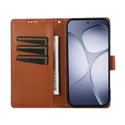 For Redmi K70 Ultra PU Genuine Leather Texture Embossed Line Phone Case(Brown)