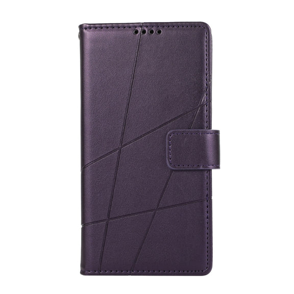 For Redmi K70 Ultra PU Genuine Leather Texture Embossed Line Phone Case(Purple)