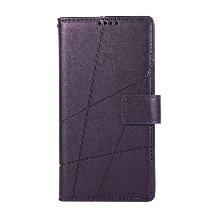 For Redmi K70 Ultra PU Genuine Leather Texture Embossed Line Phone Case(Purple)