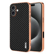 For iPhone 16 Plus AZNS Electroplated Edge Carbon Fiber Texture Phone Case(Black) - free shipping - PMC TechLife - Order now!