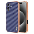 For iPhone 16 Plus AZNS Electroplated Edge Carbon Fiber Texture Phone Case(Blue) - free shipping - PMC TechLife - Order now!