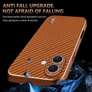 For iPhone 16 Plus AZNS Electroplated Edge Carbon Fiber Texture Phone Case(Blue)