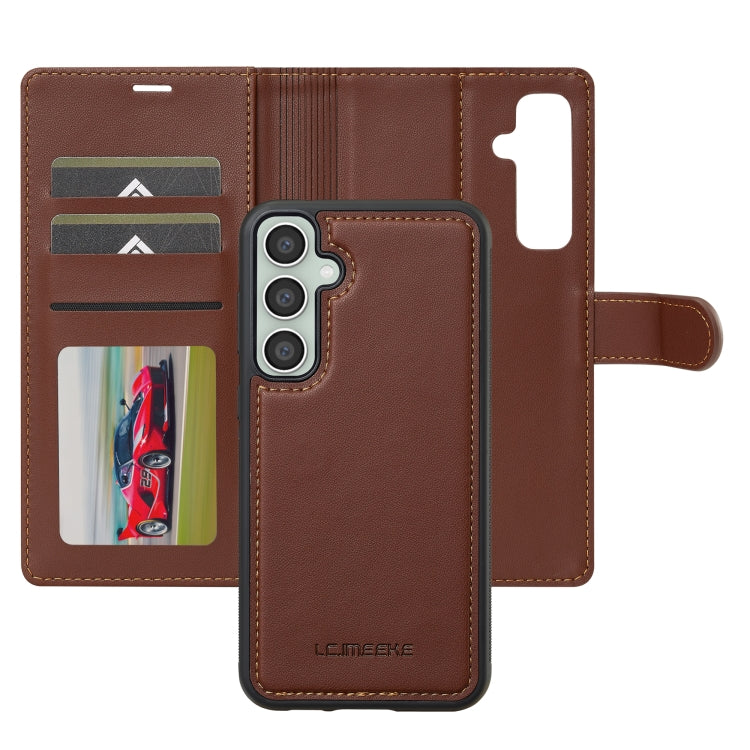 For Samsung Galaxy S24+ 5G LC.IMEEKE L2 Series Detachable Magsafe PU Phone Case with Lanyard(Brown)
