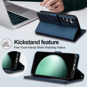 For Samsung Galaxy S24+ 5G LC.IMEEKE L2 Series Detachable Magsafe PU Phone Case with Lanyard(Blue)