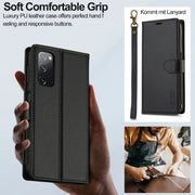 For Samsung Galaxy S20 FE 5G LC.IMEEKE L2 Series Detachable Magsafe PU Phone Case with Lanyard(Black)