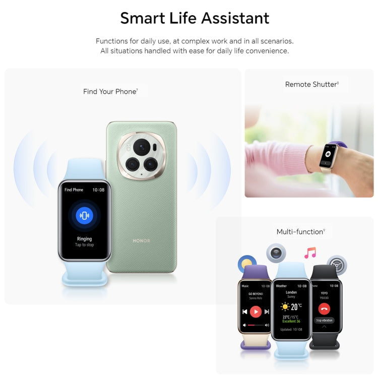 Honor Band 9, 1.57 inch AMOLED Screen, Support Heart Rate / Blood Oxygen / Sleep Monitoring, Standard Version(Blue)