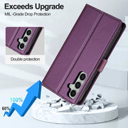 For Samsung Galaxy A35 5G LC.IMEEKE L2 Series Detachable Magsafe PU Phone Case with Lanyard(Purple)