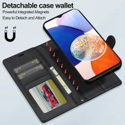 For Samsung Galaxy A14 4G / A14 5G LC.IMEEKE L2 Series Detachable Magsafe PU Phone Case with Lanyard(Black)