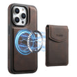 For iPhone 16 Pro Max Denior D19 Skin Feel MagSafe Detachable Card Slot Phone Case(Brown) - iPhone 16 Pro Max Cases by Denior | Online Shopping South Africa | PMC TechLife | Buy Now Pay Later Mobicred
